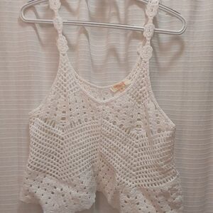Rebellion White Crochet Crop Top